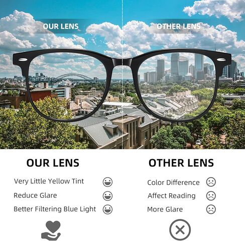 3 Pack Blue Light Blocking Gla-sses for Women Men, Round Computer Gla-sses Anti Eye Strain/UV/Glare Gaming Gla-sses Fashion Frame Fake Eyegla-sses with Clear Lens in Saudi Arabia