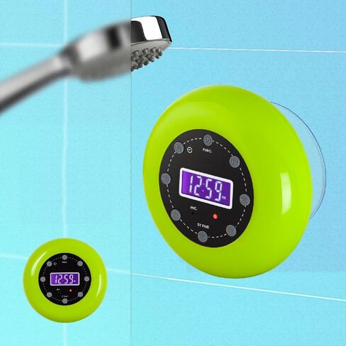 HANNLOMAX HX-159CR Portable Shower Bluetooth Speaker with Clock Radio (Pink) in Saudi Arabia