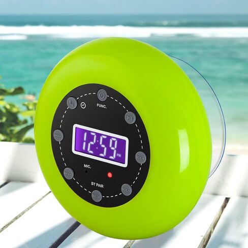 HANNLOMAX HX-159CR Portable Shower Bluetooth Speaker with Clock Radio (Pink) in Saudi Arabia