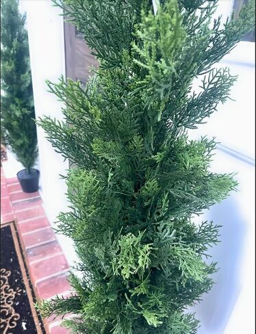 Set of 2 UV-Resistant Artificial Cedar Trees - Pre-Potted Faux Plants for Indoor and Outdoor Decor (4ft) in Saudi Arabia
