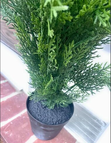 Set of 2 UV-Resistant Artificial Cedar Trees - Pre-Potted Faux Plants for Indoor and Outdoor Decor (4ft) in Saudi Arabia