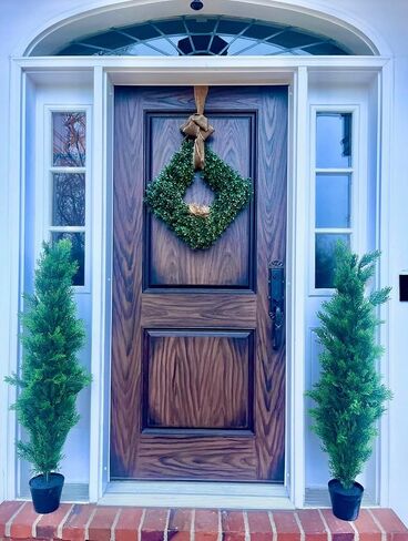 Set of 2 UV-Resistant Artificial Cedar Trees - Pre-Potted Faux Plants for Indoor and Outdoor Decor (4ft) in Saudi Arabia