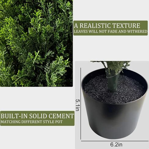DEIKAL 6FT Faux Cedar Tree for Outdoors Artificial Topiary Trees for Outdoor Decoration - Porch Plants & Front Porch Decor Tall Outdoor Tree with Perfect for Christmas & All-Year Decor - Set of 2 in Saudi Arabia