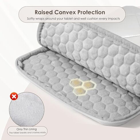 TiMOVO Puffy Tablet Sleeve for 9-11 Inch Tablet, Beige Tablet Sleeve for Women, iPad Carrying Case Travel Bag Fit with iPad 10th Gen 10.9, iPad Air 5/4, iPad Pro 11 2022-2018, Galaxy Tab S9/A9+ 2023 in Kuwait