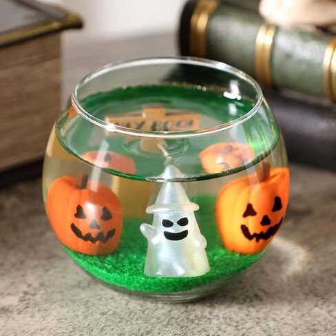 Halloween Ghost Candle Scene Bowl Candle Glow in The Dark with Jack-O'-Lantern Hey Boo Autumn Table Centerpiece Fall Scented Holiday Decoration Gift for Her Set of 1 in Saudi Arabia
