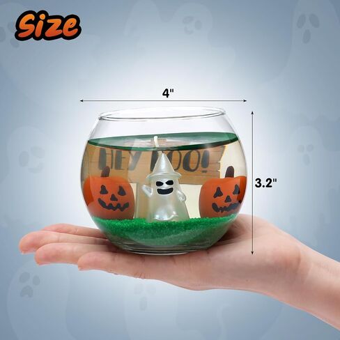 Halloween Ghost Candle Scene Bowl Candle Glow in The Dark with Jack-O'-Lantern Hey Boo Autumn Table Centerpiece Fall Scented Holiday Decoration Gift for Her Set of 1 in Saudi Arabia