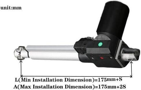المحرك الخطي الكهربائي INTBUYING 500 مم (19.7 بوصة) 12 فولت تيار مستمر مع دعامة تثبيت وحدة تحكم المحركات الثقيلة 6000N/1320LB in Kuwait