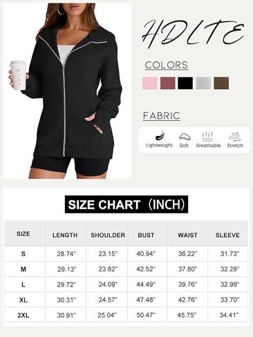 HDLTE Long Hoodies Sweatshirts for Women – Lightweight Trendy Hoodie Teen Cute Y2K Cotton Hoodie Sweater 2024 Fall Essential in Saudi Arabia