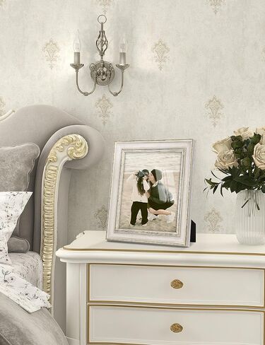 إطار صورة Sonfreiy مقاس 8 × 10، ذهبي أبيض عتيق عتيق مقاس 8 × 10 إطار صور للمكتب وحفل زفاف معلق على الحائط، هدية لأصدقاء العائلة in Kuwait