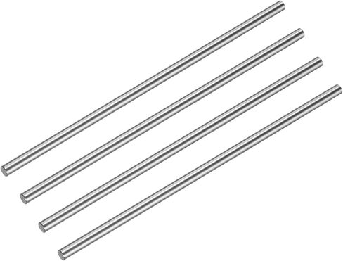 uxcell 4 Pcs Linear Motion Rod Shaft Guide 8mm x 250mm (0.315" x 9.84") Hardened Chrome Plated Steel Linear Rail Rod for 3D Printer, CNC Machine in Saudi Arabia