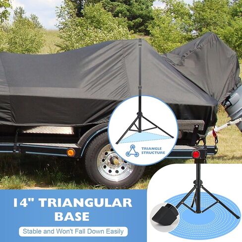 Boat Cover Support Pole System, 2 Pcs Adjustable Carbon Steel Pontoon Boat Cover Poles with Webbing Strap, 22.8"-60.1" Telescoping Pole for Jon, V-Hull, Pontoon Boat Cover in Kuwait