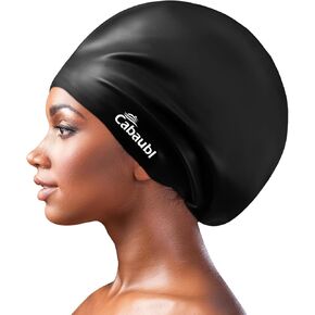 Extra Large Swim Cap,Waterproof Silicone Swim Cap,Swimming Cap for Braids and Dreadlocks Weaves,Swimming Cap for Women Long Hair Short Hair,Silicone Swim Caps Keep Hair Dry