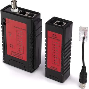 THE CIMPLE CO Universal Network Cable Tester Tool, BNC, RJ45, RJ11 (3-in-1) Multi-Tester Black