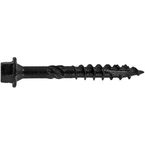 Jake Sales N.14 X 2inches Heavy Duty Black Timber/Log/Landscaping Wood Screws - Exterior Coated Heavy Duty Screws - ~50 Screw Count - Heavy Duty Black Log Wood Screws