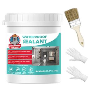 Liquid Waterproof Sealant, WAN2TLK Invisible Waterproof Agent Transparent Repairing Leak Waterproof Adhesive, Waterproof Coating for Bathroom, Kitchen, Garden, Roofs, Walls- 1kg/35oz