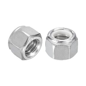 uxcell 10Pcs 1/2"-13 Nylon Insert Hex Lock Nuts, 316 Stainless Steel Self-Locking Nylon Insert Stop Nut for Industrial Construction Fasteners, Silver&White