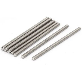 uxcell M5 x 100mm 0.8mm Pitch 304 Stainless Steel Fully Threaded Rod Bar Studs 10 Pcs