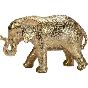 Gold Elephant Decor Elephant Decor Statue Elephant Gifts for Women Elephant Decor for Office Ornaments Gift Set Art Accent Good Luck Elephant Statue for Living Room,Tabletop,Bookshelf,TV Stand
