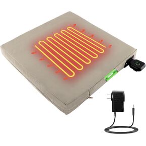 Heated Seat Cushion Cordless Rechargeable Stadium Seat Pad Portable Bleacher Cushion for Outdoor Sports, Camping, Fishing, Home with 3 Heat Settings (Large & Black)