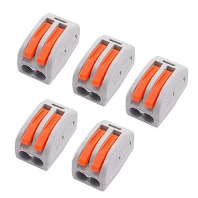 smseace 50 Pcs 3 Port Lever Nut Conductor Compact Wire Connectors Fast Connection Terminal Suitable for Multiple Types of Wires PCT-213-50P