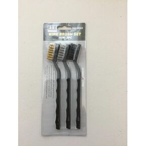 3PC Mini Wire Brush Set for Cleaning and Rust Removing, 8INCH Industrial Wire Brushes Brass, Stainless Steel and Nylon Brushes