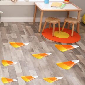 12 Pieces Halloween Corn Candy Stickers Halloween Candy Corn Decal Stickers Halloween Candy Corn Wall Decals Halloween Candy Floor Clings for Halloween Party Floor Decor, 6 Inch, 8 Inch, 11 Inch