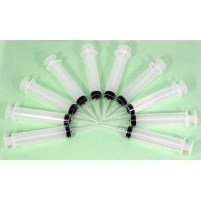 Epoxy Syringe, Pack of 10, For Epoxy, Glues, Sealants and Other Adhesives. Precision Tips, Reusable or Disposable