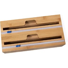 Lipper International Bamboo Dispenser with Cutter for Aluminum Foil, Plastic Wrap, or Wax Paper, Single, 13 7/8" x 3 3/8" x 4" (Pack of 2)