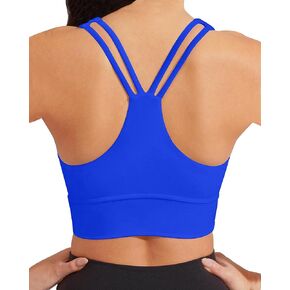 XUNYU Womens Y Back Sports Bra Longline Workout Tops Racerback High Impact Yoga Tank Strappy Crop Top Built in Bras