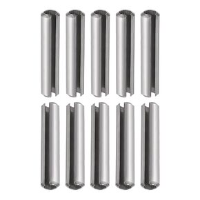 8mm x 40mm(DXL) Slotted Spring Pin - 10Pack - Good for Home Machine Fastener - 304 Stainless Steel Spring Dowel Tension Roll Pin - Silver