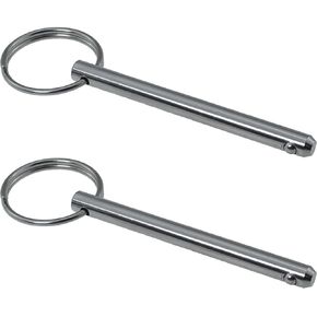 2PCS 316 Stainless Steel Quick Coupling Safety Pin Marine Hardware Diameter 1/4 Inch Overall Length 3 Inch Usable Length 2.4 Inch Suitable for Yacht Fitting and Caravan Fitting