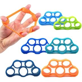 6 PCS Hand Grip Strengthener, Finger Fitness Elastic Band Resistance Band Suitable for Exercise Training Rubber Ring Pull Ring Hand Grip Extender