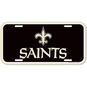 WinCraft NFL New Orleans Saints License Plate, Team Color, One Size