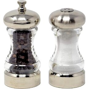 Olde Thompson 4.5" Monterey Acrylic Salt Shaker & Pepper Mill Set, Adjustable Pepper Grinder