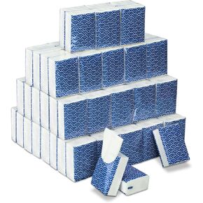 Honoson 200 Pack Pocket Tissues Travel Packs Bulk 2000 Sheet Small Facial Tissues Pocket Packs 3 Ply Mini Travel Size Tissue Packs Individual Tissue for Office Car Travel School Daily Use (Wave)
