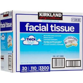 Kirkland Signature Facial Tissue, Lodge Pack - 110 ct - 30 pk