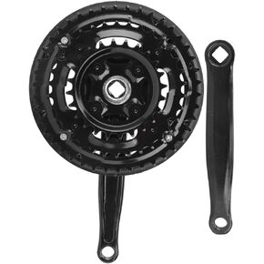 VBESTLIFE Mountain Bike Crankset, 24 34 42T Teeth Mountain Crankset Bike Tooth Plate Crank Set Cranksets for 21/24/27 Speed Mountain Bike Drivetrain Components 42/34/24 Crankset
