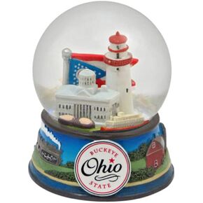 Topline Ohio Buckeye State Snow Globe 65mm with Snow - Snow Dome