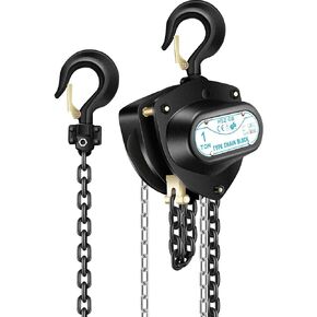 Manual Chain Hoist 1 Ton 2200Lbs Capacity Puller 10 Feet Lift Hand Chain Hoist Effort-Saving, Smooth no Stuck Chains
