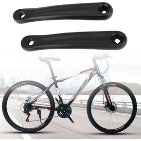 DAUERHAFT 1 Pair Bike Crank Arm, 170mm Horizontal Crank Arm Hole Crank Pedal Crank Arm for BMX for Electric Folding Mountain Road Bike (Hole_Black)