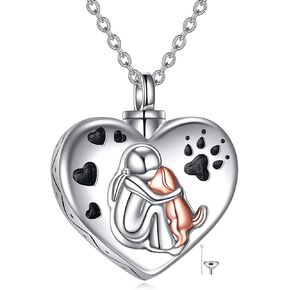 YFN Urn Necklace for Ashes with Abalone Sterling Silver Sea Turtle/Owl/Dog/Lotus Flower/Butterfly Cremation Necklace Jewelry Gifts for Women Girls 18+2“