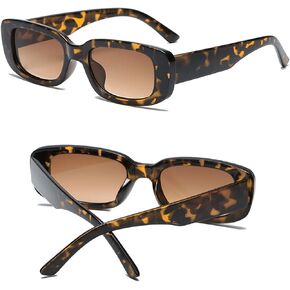 Rectangle Sunglasses for Women Men Retro Driving Glasses Vintage Small Square Frame UV Protection 90's Shades