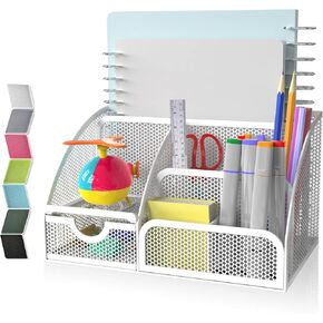 HOPECK Desk Organizer Office Accessories, Multi-Functional Mesh Desk Organizer with 6 Compartments and 1 Drawer for Home, Office, School, Workshop, kitchen (Grass Green) in Kuwait