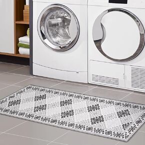 2'x10' Boho Runner Rug for Hallway, Washable Vintage Long Rug, Soft Faux Wool Non-Slip Door Mat with Rubber Backing, Low-Pile Floor Carpet for Bedroom Kitchen