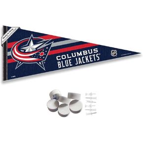 Columbus Blue Jackets Pennant Flag and Wall Tack Pads Mounts