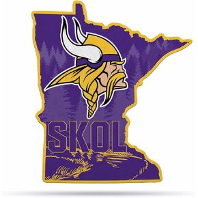 Rico Industries NFL Minnesota Vikings State Shape Shape Cut Pennant - Home and Living Room Décor - Soft Felt EZ to Hang 18x0.10x18