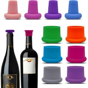 10 PCS Silicone Wine Stoppers, Reusable Beer Wine Corks, Sparkling Bottle Stopper, Wine Bottle Caps，Glass Corks Beverages Beer Champagne Bottles for Corks to Keep Wine Storage Fresh Tools