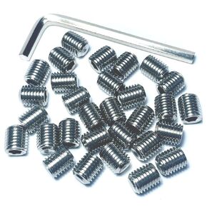 30pcs 3/8-24 x 3/8" inch Set Screws 304 Stainless Steel Allen Head Hex Hexagon Socket Set Screws with Allen Wrench,Set Grub Screws Hex Allen Head Socket Set Screws.(3/8" Length)