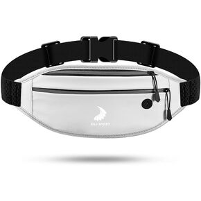 Z&J SPORT PU Leather Waterproof waist bag/Double Pocket Waist bag/with Reflective Strap and Logo for Outdoor activities for Sailing, Cycling, Boating, Kayaking, Paddling, Surfing, Hiking (White)