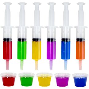 50 Pack Jello Shot Set Include 25 2 oz Jello Shot Syringes and 25 2 oz Jello Shot Cups with Lids, Reusable Halloween Party Liquid Syringe BPA-Free Suringes Shooters for Jello Shots